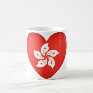 Hongkonger Flaggenherz Kaffeetasse