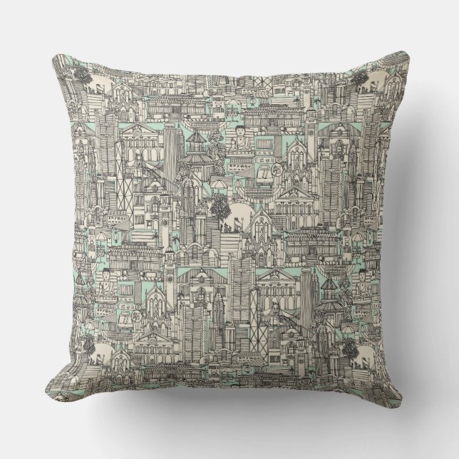 Hongkonger Jouy-Minze Kissen (Vorderseite)