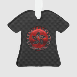 Hongkonger Orchid-Blume über Kohlenstofffaser-Prin Ornament