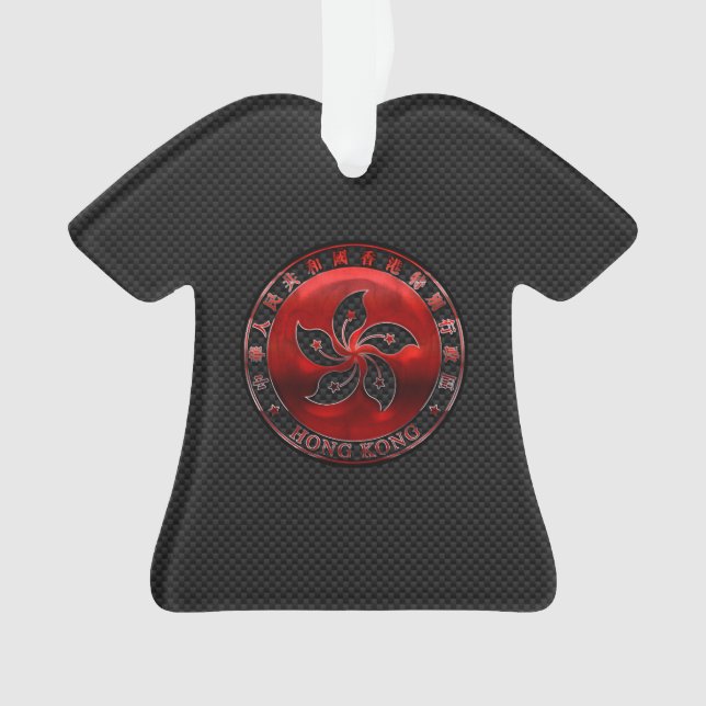 Hongkonger Orchid-Blume über Kohlenstofffaser-Prin Ornament (Vorderseite)