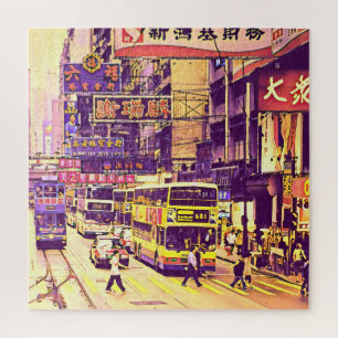 Hongkonger Straßenbahn Vintage Puzzle