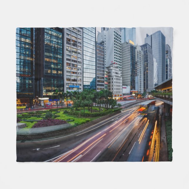Hongkonger Verkehrsflockendecke Fleecedecke (Vorderseite (Horizontal))