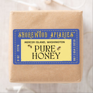 Honig 2" x 3,75" Lavendel und gelbes Bienensiegel