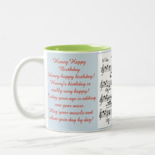 Honig-alles Gute zum Geburtstag mit einem Zweifarbige Tasse