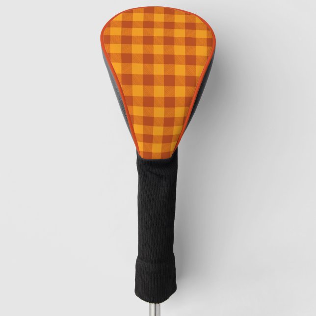 Honig-Amber-Buffalo-Karo Golf Headcover (Vorderseite)