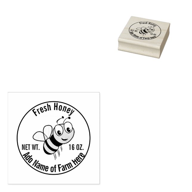 Honig aus frischem Bienenzucht Gummistempel (Stempel)