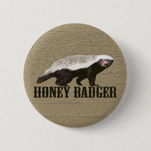 Honig-Badger-Wildtier Button