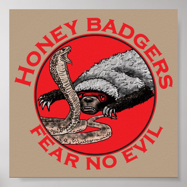 Honig Badgers Angst vor bösen Badass Animal Schlan Poster (Vorne)