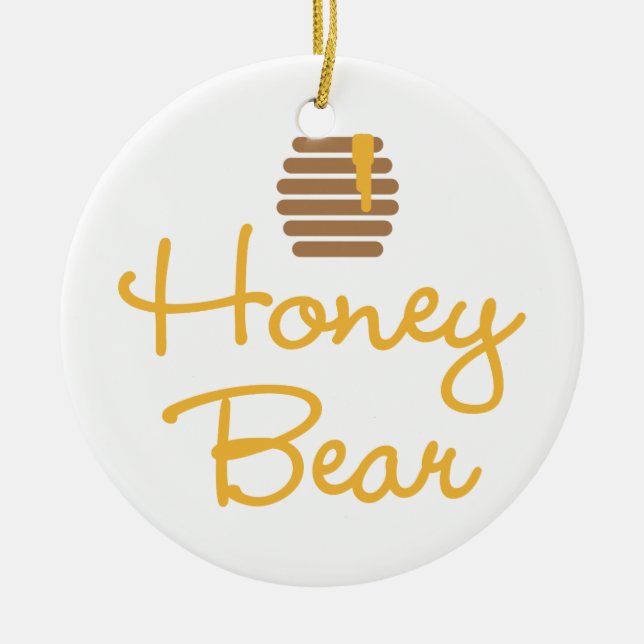 Honig-Bär Keramikornament (Vorne)