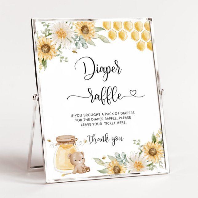 Honig Bär Sonnenblumen-Windeln-Plakat Poster (Von Creator hochgeladen)