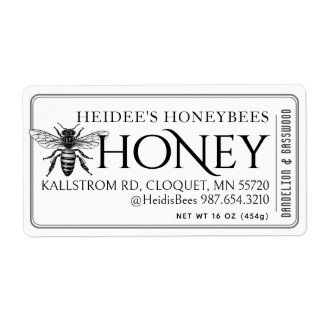 Honig bearbeitbares Etikett Vintage Bienengrenze