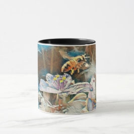 Honig-Biene auf einer Spiderwart Tasse
