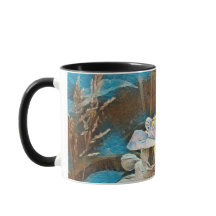 Honig-Biene auf einer Spiderwart Tasse