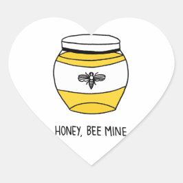 Honig, Biene Herz-Aufkleber