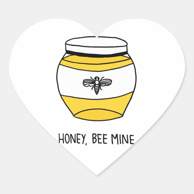Honig, Biene Herz-Aufkleber (Vorderseite)
