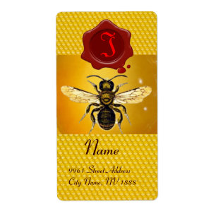 HONIG-BIENE, IMKER, ROTES WACHS-SIEGEL-MONOGRAMM