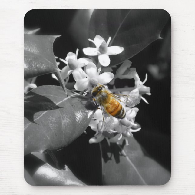 Honig-Biene u. Stechpalme Mousepad (Vorne)