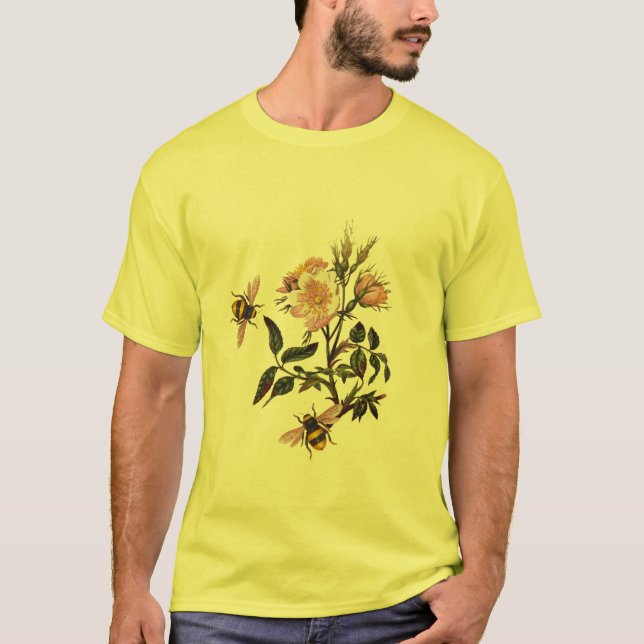 HONIG-BIENE UND WILDE ROSEN, IMKER T-Shirt (Vorderseite)
