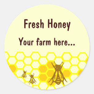Honig-Bienen-Bienenwaben-kundenspezifische Runder Aufkleber