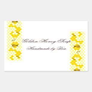 Honig-Bienen-Bienenwaben-Kunst-kundenspezifische Rechteckiger Aufkleber