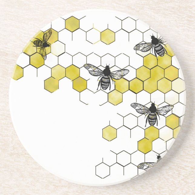 Honig-Bienen-Bienenwaben-Untersetzer Untersetzer (Vorne)