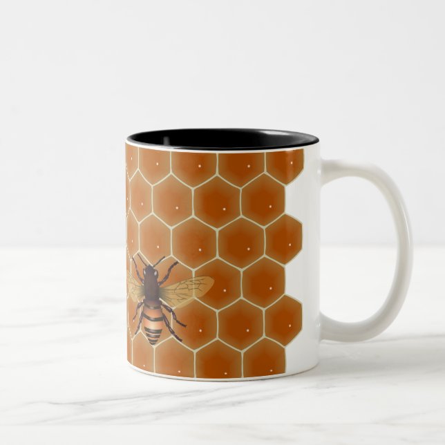 Honig-Bienen Zweifarbige Tasse (Rechts)