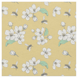Honig-Bienenfloral-Gold Stoff