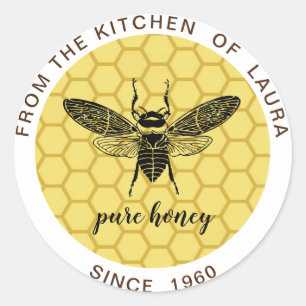 Honig Bier Verkäufer Apiarist Classic Vintag Runder Aufkleber