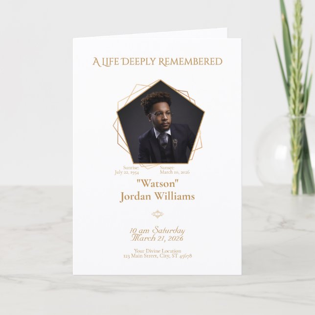 Honig-Braun Text Weißer Hintergrund Bifold-Program Einladung (Vorderseite)