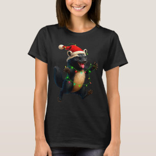 Honig-Dachs-Baum-Weihnachtsbeleuchtung Weihnachtsm T-Shirt