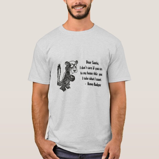 Honig-Dachs-Buchstabe zu Weihnachtsmann T-Shirt (Vorderseite)