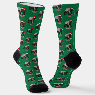 Honig Dachs Kobra Schlange Badass Weihnachten Grün Socken