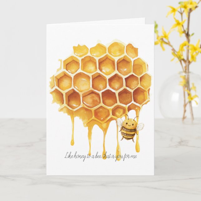 Honig für eine Biene Karte (Gelbe Blume)