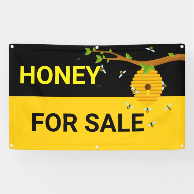 Honig für verkaufte Honigwabenfliegende Bienen Bie Banner (Horizontal)