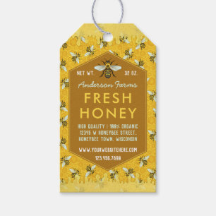Honig-Glas-Bienenhaus-Glas etikettiert   Geschenkanhänger