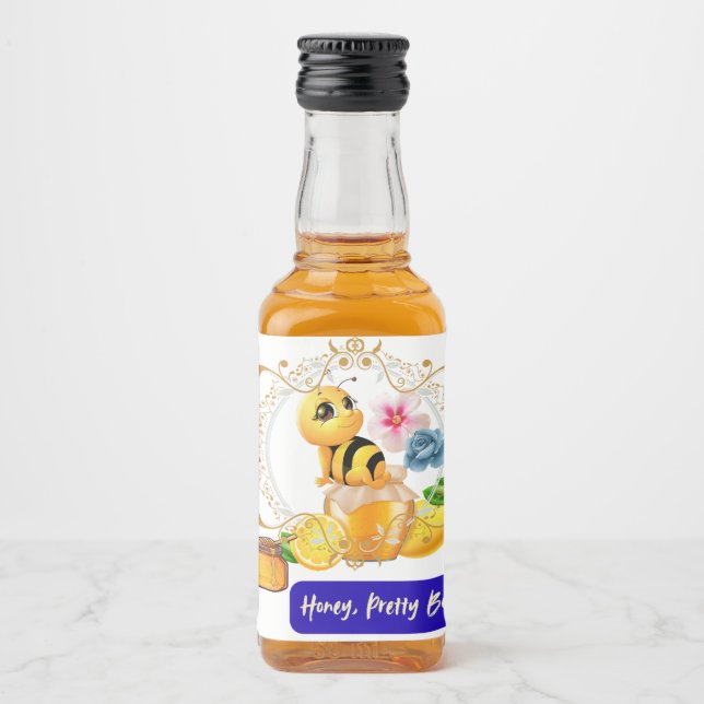Honig, Hübsche Biene Alkoholflaschenetikett (Vorderseite)