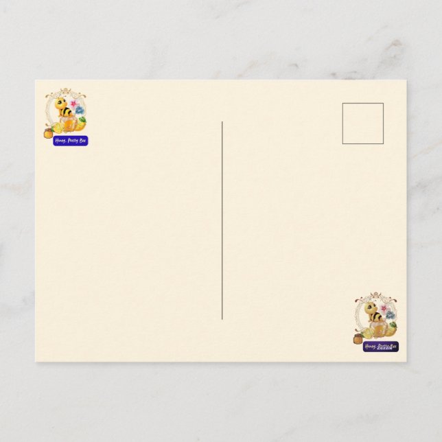 Honig, Hübsche Biene Feiertagspostkarte (Rückseite)