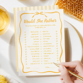 Honig-Junggesellinnenabschied-Würde-sie-vielmehr-S Mitteilungskarte