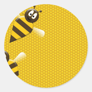 Honig-Kamm-gelbes Goldbienen-Bienen-Muster-Kunst Runder Aufkleber