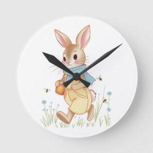 Honig Kaninchen Runde Wanduhr