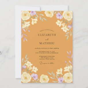 Honig-Lilac-Wildblumen-Hochzeit Einladung