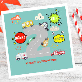 Honig Pieptoto Fahrzeuge Junge Geburtstag Serviette
