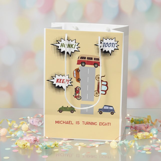 Honig Pieptoto Retrofahrzeuge Junge Geburtstag Mittlere Geschenktüte (Von Creator hochgeladen)