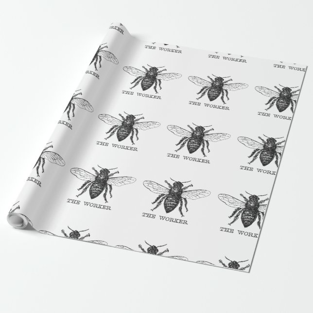 Honig Schwarze Hummel Arbeiterbiene Geschenkpapier (Ungerollt)
