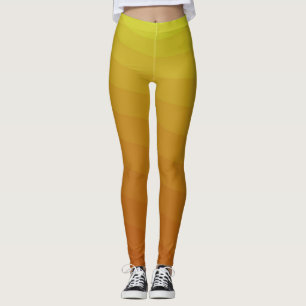 Honig Senf Gelb Gradient Strip Ombre Leggings