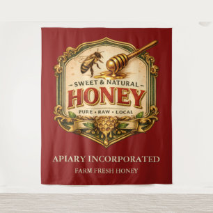Honig-Tauchstäbchen-Vintage-Schild Marktschild Wandteppich
