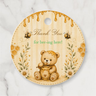 Honig-Teddybär-Baby-Shower-Geschenkanhänger Geschenkanhänger