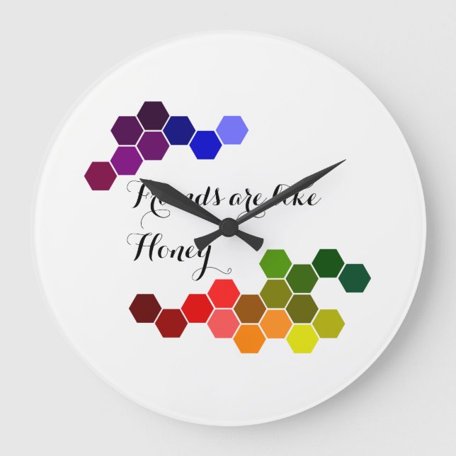 Honig Thema mit positiven Worten Große Wanduhr (Vorderseite)