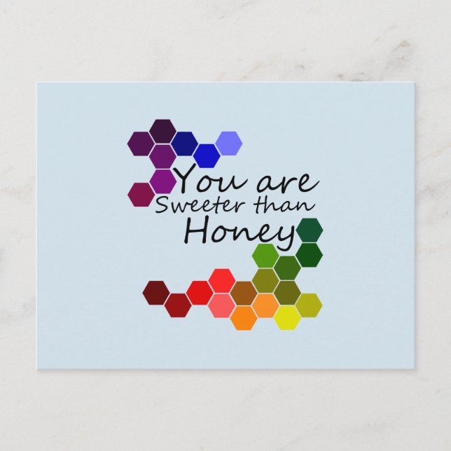 Honig Thema mit positiven Worten Postkarte (Vorderseite)