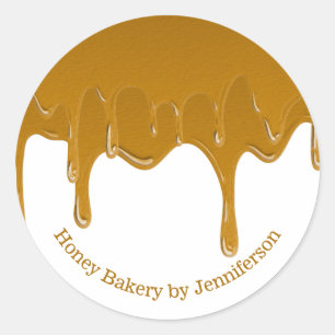 Honig-Tropf-Süßigkeiten-Bäckerei Gold Elegantes Gl Runder Aufkleber